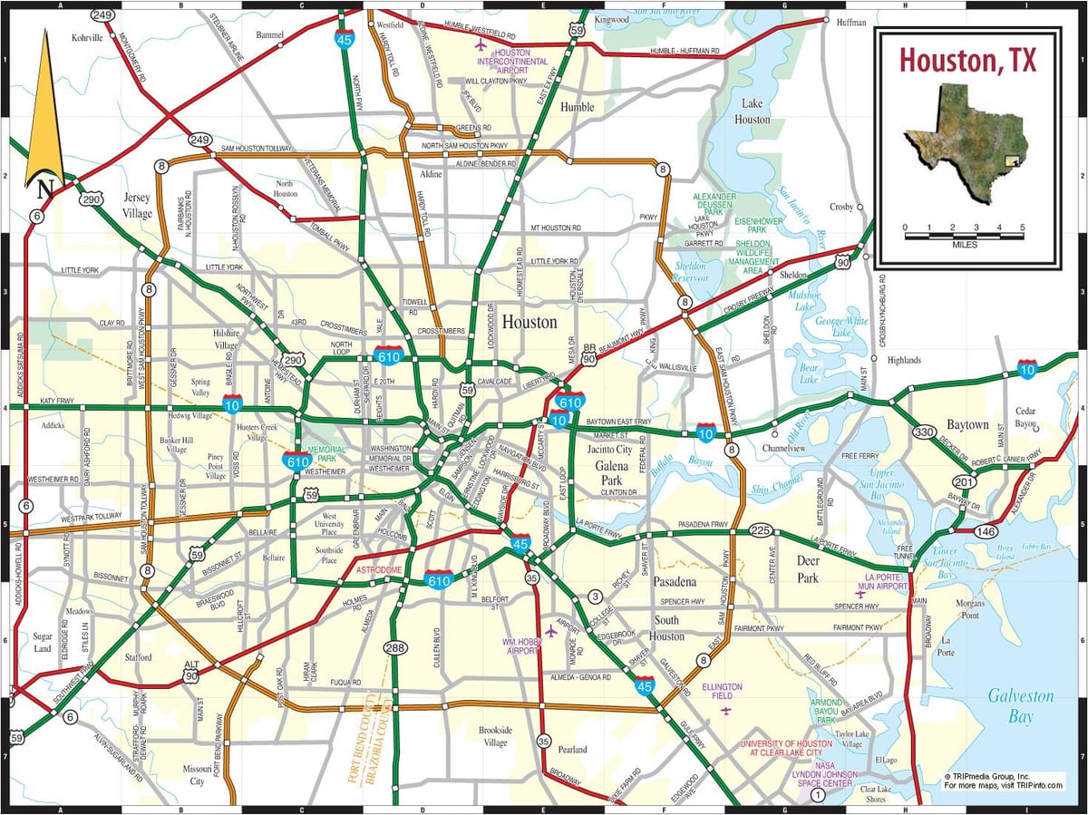 რუკა Houston, texas