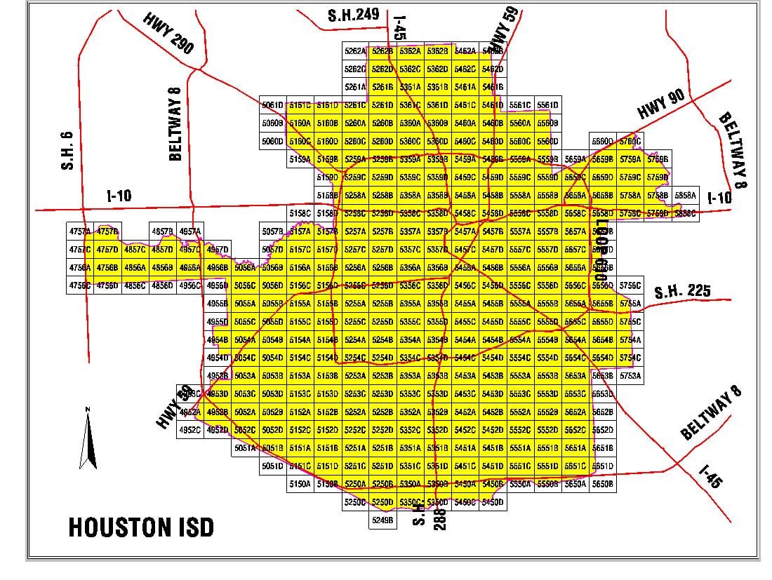 Houston ფართი სკოლა, მუნიციპალიტეტის რუკა