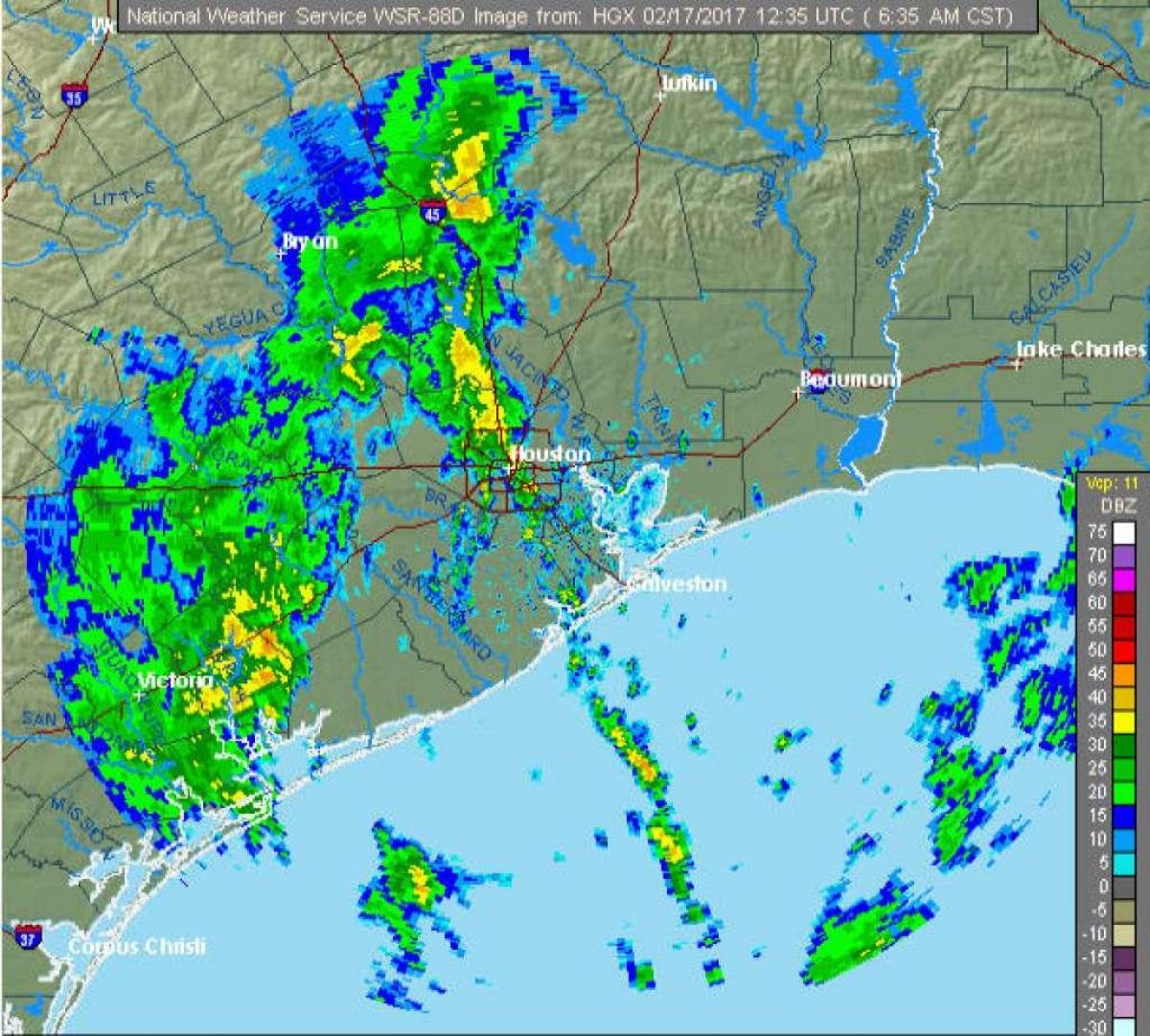 წვიმა რუკა Houston