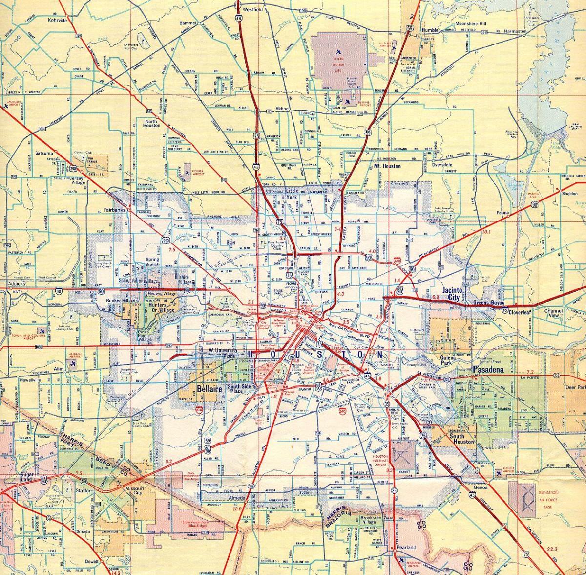 საგზაო რუკა Houston