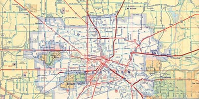 რუკა ჰიუსტონის freeways