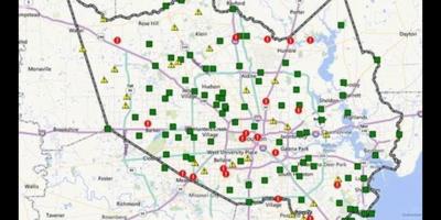 რუკა დატბორილი ტერიტორიები Houston