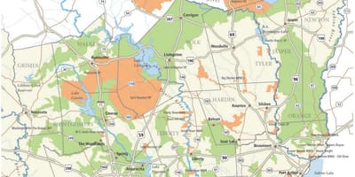რუკა sam Houston ეროვნული ტყე
